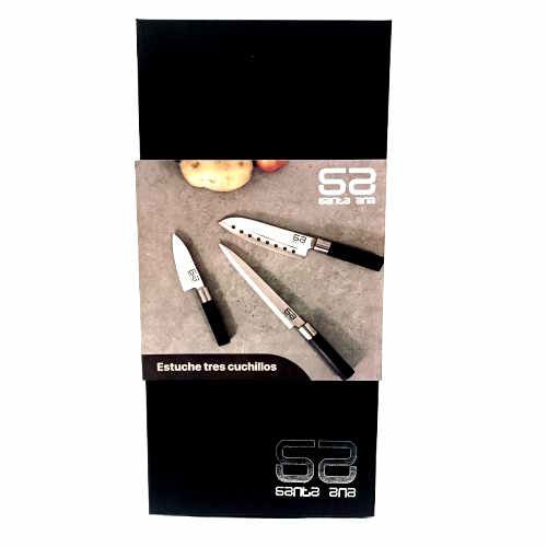 Estuche negro 3 cuchillos M-557