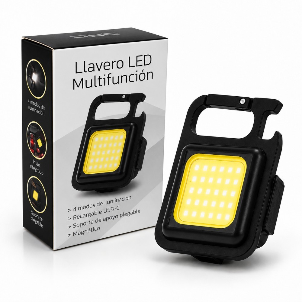 Llavero LED Multifunción Recargable USB-C E-2261
