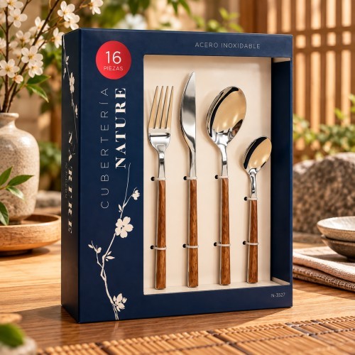 Cubertería 16 pcs "NATURE" M-3571